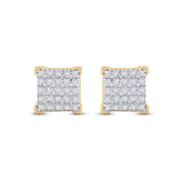 1/6CT-DIA P3 MICRO-PAVE UNISEX SQUARE EARRING